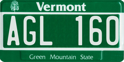 VT license plate AGL160