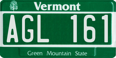 VT license plate AGL161