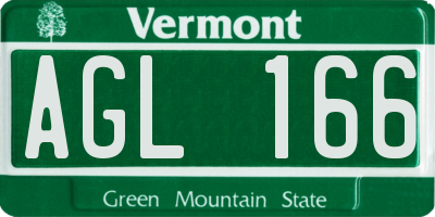 VT license plate AGL166