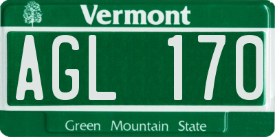 VT license plate AGL170