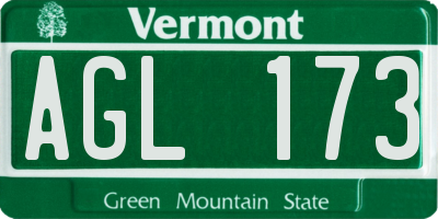VT license plate AGL173