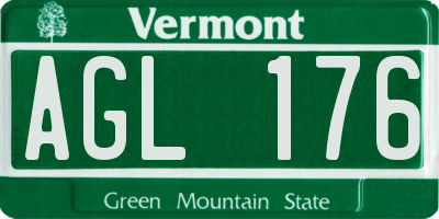 VT license plate AGL176