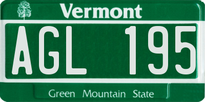VT license plate AGL195