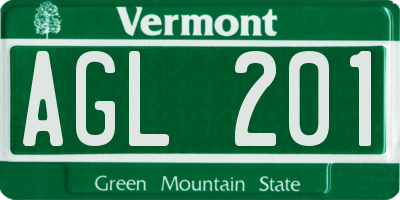 VT license plate AGL201