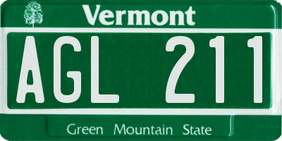 VT license plate AGL211
