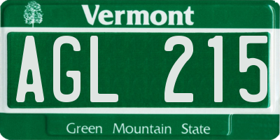 VT license plate AGL215