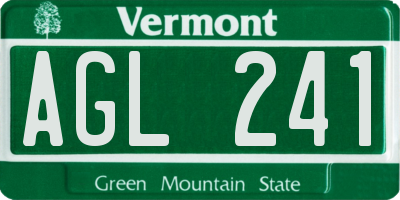 VT license plate AGL241
