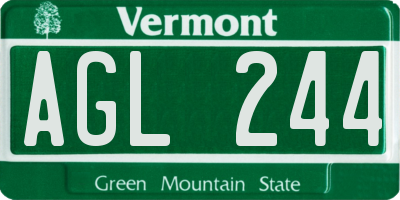 VT license plate AGL244