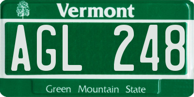 VT license plate AGL248