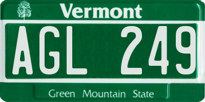 VT license plate AGL249