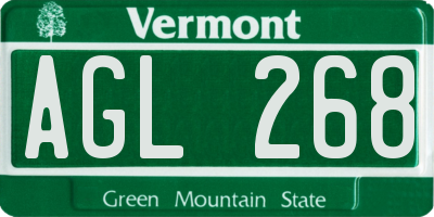 VT license plate AGL268
