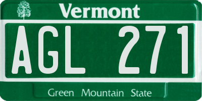 VT license plate AGL271
