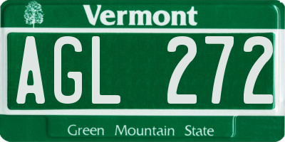VT license plate AGL272