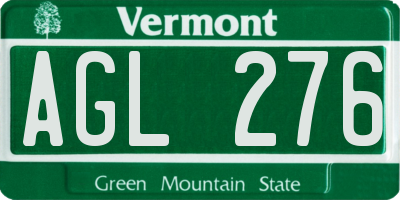 VT license plate AGL276