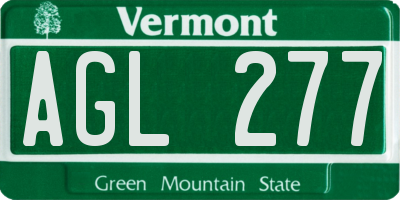 VT license plate AGL277