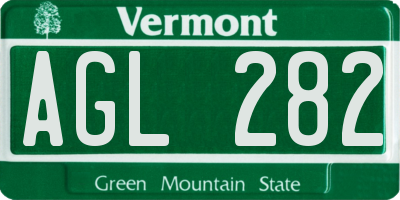 VT license plate AGL282