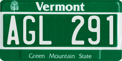 VT license plate AGL291