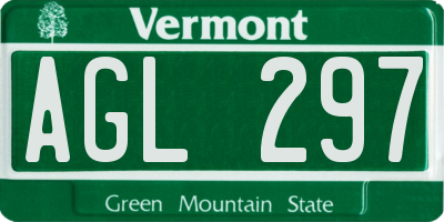 VT license plate AGL297
