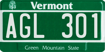 VT license plate AGL301