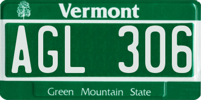 VT license plate AGL306