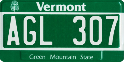 VT license plate AGL307