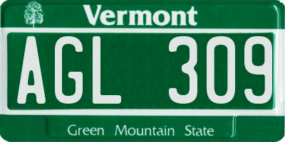 VT license plate AGL309