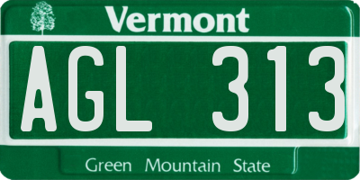 VT license plate AGL313