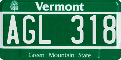 VT license plate AGL318