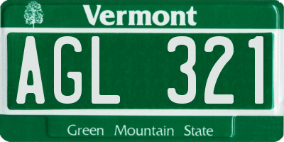 VT license plate AGL321