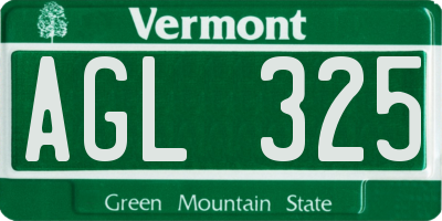 VT license plate AGL325
