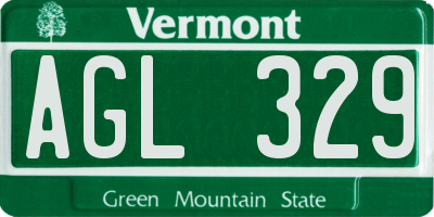 VT license plate AGL329