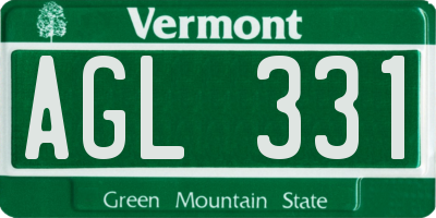 VT license plate AGL331