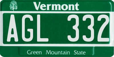 VT license plate AGL332