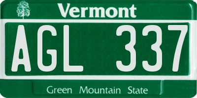 VT license plate AGL337