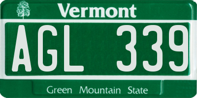 VT license plate AGL339
