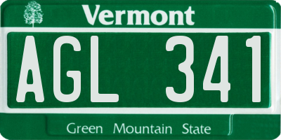VT license plate AGL341