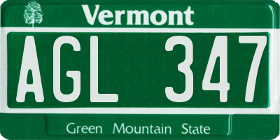 VT license plate AGL347
