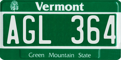 VT license plate AGL364