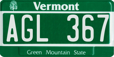 VT license plate AGL367