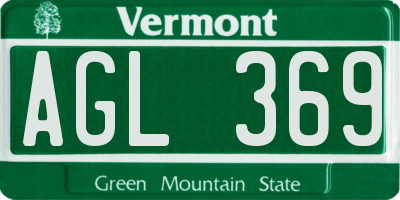 VT license plate AGL369