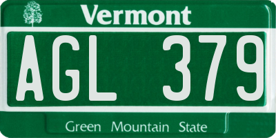 VT license plate AGL379