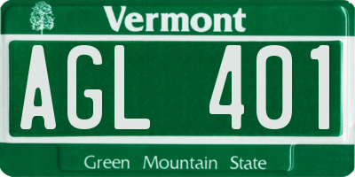 VT license plate AGL401