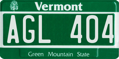 VT license plate AGL404