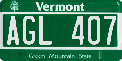VT license plate AGL407