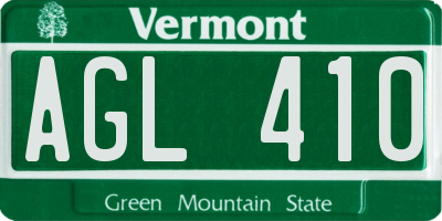 VT license plate AGL410
