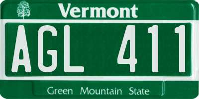 VT license plate AGL411