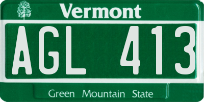 VT license plate AGL413