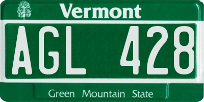 VT license plate AGL428