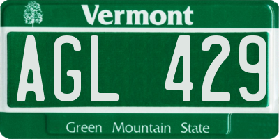 VT license plate AGL429