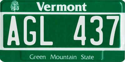 VT license plate AGL437